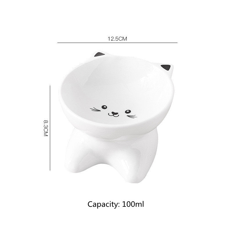 Ceramic Cat Face Bowl | Cute, Anti-Spill, Easy to Clean for Cats & Dogs