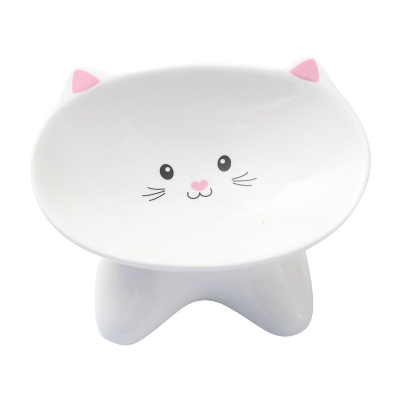 Ceramic Cat Face Bowl | Cute, Anti-Spill, Easy to Clean for Cats & Dogs