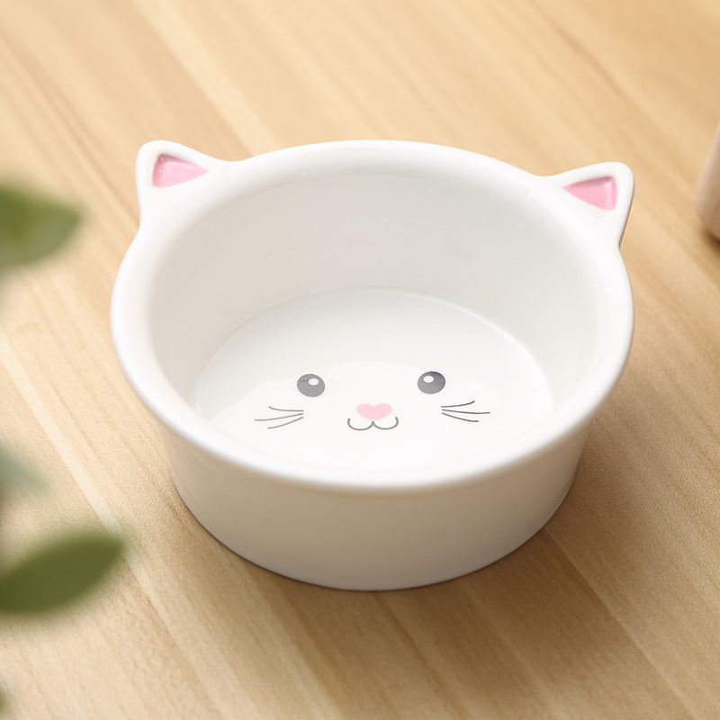 Ceramic Cat Face Bowl | Cute, Anti-Spill, Easy to Clean for Cats & Dogs