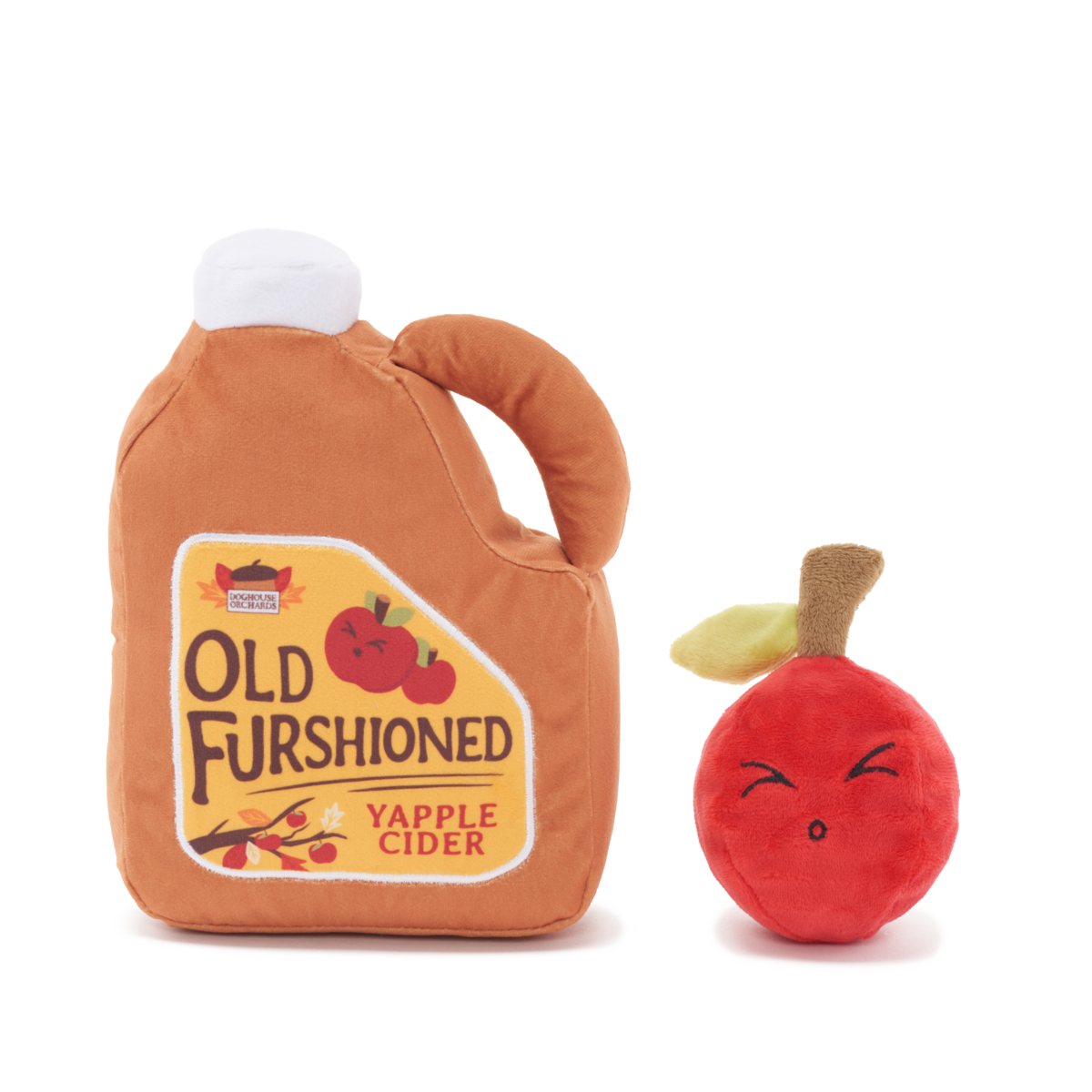 Old Furshioned Yapple cider Plush 2-in-1 Rip and Reveal Dog Toy