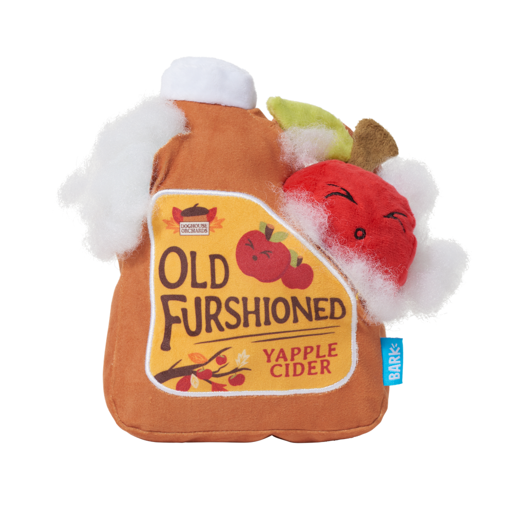 Old Furshioned Yapple cider Plush 2-in-1 Rip and Reveal Dog Toy