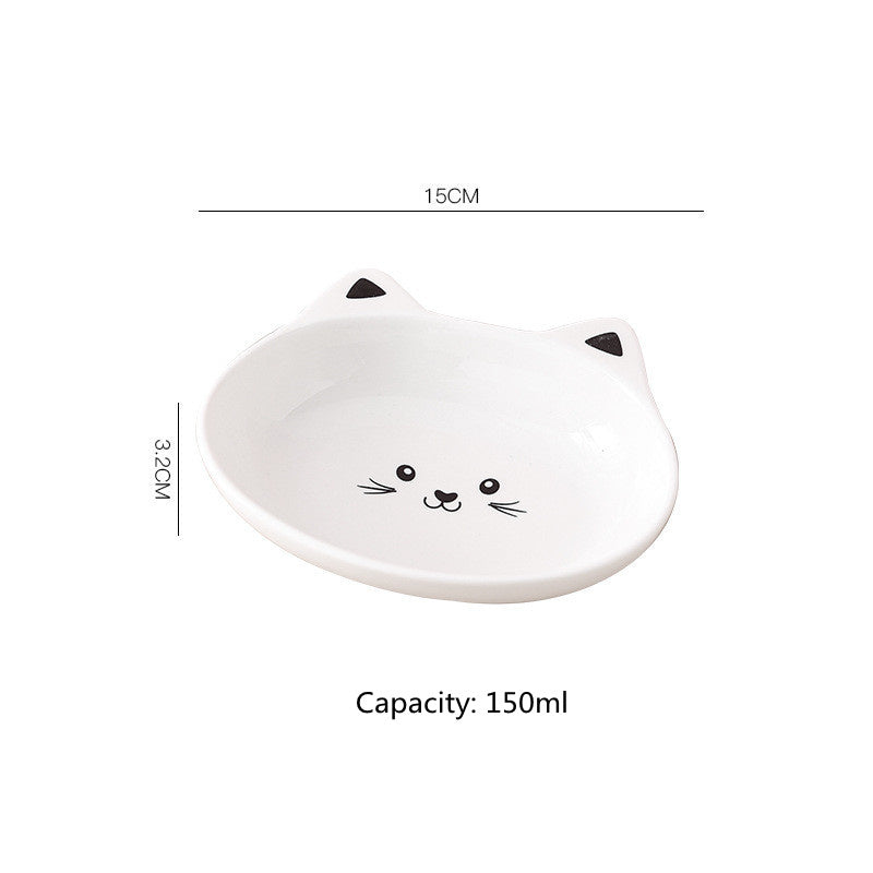 Ceramic Cat Face Bowl | Cute, Anti-Spill, Easy to Clean for Cats & Dogs